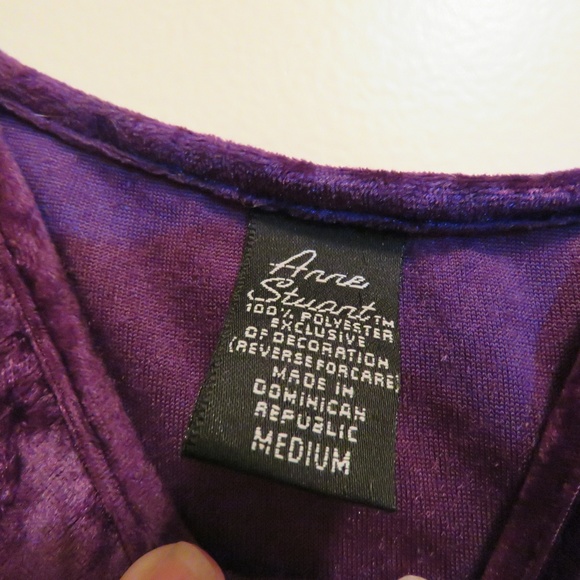 Anne Stuant Purple Velvety Baby Doll Lingerie - Picture 2 of 2